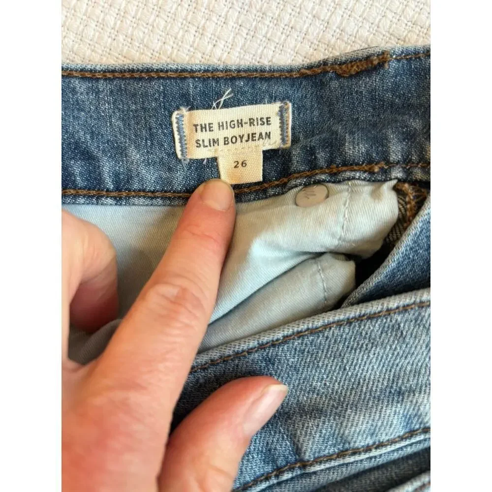 Madewell Jeans Women's Size 26 High Rise Slim Boy Jean Denim Blue Jeans Preppy